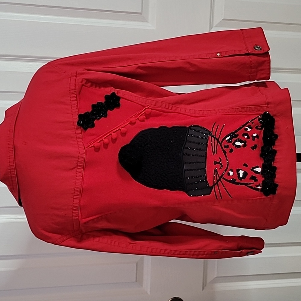 HOST PICK!!! Red Cat Jacket Refashioned